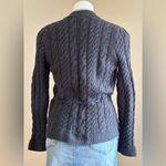 Willi Smith Gray Knit Cable Cardigan No Buttons with Belt 100% Cotton SZ S Photo 6