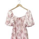 Baltic Born  Sonnet Blush Floral Midi Dress Puff Sleeve Smocked Back Size Small Photo 6