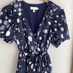 Ted Baker Steviee Polka Dot Puff Sleeve Dress Faux Wrap Dress Navy Photo 3