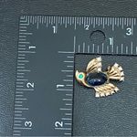 Dove Vintage Unsigned Gold-tone  Bird Blue Jelly Belly Brooch Pin Photo 9