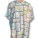 Vintage Allison Daley Pastel Tulip Print Short Sleeve Button Photo 8