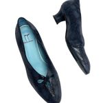 Thierry Rabotin Almond Toe Embossed Leather Pumps Steel Blue Size US 7 (EU 37.5) Photo 7