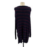 Free People  Shipping News Tunic‎ Sweater Navy Blue Stripe Size Small Photo 7