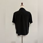 Quince NWT  Women 100% Organic Cotton Gauze Short Sleeve Shirt Black M Photo 2