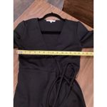 Emerson Fry Ballet wrap midi knee length long sleeve fall Dress Black Ponte XXS Photo 6