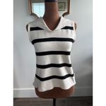 Truth‎ Republic Sleeveless Sweater Top Striped Sailor Collar Knit S Black Photo 2