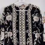 Soft Surroundings  Womens Embroidered Kimono Boho Floral Open Front Size PS Photo 1