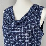 Cable & Gauge  Women's Geometric Blue Squares Blouse Top Sleeveless XL Photo 1
