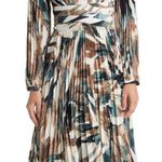 MILA MAE NWT Pleated Long Sleeve Satin Midi Dress Photo 0