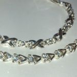 2 Vintage Avon Silver Tone & Clear CZ Rhinestone Bracelets Photo 0