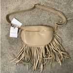 New Marlon Western Fringe Bum Bag, Tan Made in Italy Photo 0