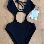 Swim by Di One Piece Swimsuit Cut Out Riviera Size XS Black Photo 0