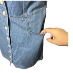 Madewell  Denim Puff-Sleeve Mini Dress Size 6 Dawnshire Wash Cotton Blue Button Photo 5