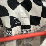 Free People  Movement Crop Top Size Small Black S/S Tee Cotton Geometric Pattern Photo 3