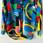 Ralph Lauren  women’s S print crepe women’s shirt blouse geometric modern bright Photo 2