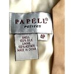 Papell Petites 4P Ivory Silk Beaded Jacket Textured Vintage Cocktail City Chic Tan Photo 9