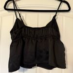 LA Hearts  Black and Cream Tie Front Crop Camisole Photo 2
