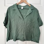Abound  Nordstrom green olive button up Blouse Tee NWT size XL Photo 0