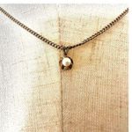Gold tone dainty faux pearl pendant necklace Photo 0