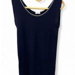 Brunello Cucinelli  L 12-14 Top Blouse Beaded Scoop Neck Sleeveless Tank Black Photo 0