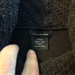 Calvin Klein  black cotton cowl neck sweater size S crochet neck and wrists Photo 6