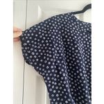 J by J Crew Womens Medium Navy Floral Tie Front Top Coastal Clean Girl Blue Photo 2