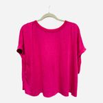 Hot Pink Open Back Athletic Short Sleeve Workout Top Size 1X Light Weight Blue Photo 2