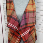 Natural Reflections  Plaid Wide Lapel Open Front Vest Multicolor Medium Photo 0