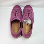 Vionic  Women Berry Purple Slip-on Jean Suede Sneakers Size 8 Elastic Laces Photo 4
