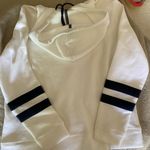 Nautica NWOT Náutica Women's White and Navy Hoodie Photo 8