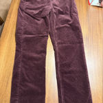 Loft Deep Burgundy Corduroy Straight Leg Photo 0