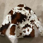 Fluffy Cowprint Half Zip Photo 1