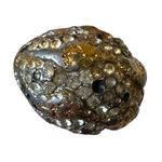 Vintage 1960s Vendome Adjustable Gold Nugget Style Ring w Rhinestones Photo 0