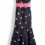 Tiffany Designs Black and White Polka Dot Strapless Gown Dress Size 2 Photo 1