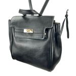 Urban Expression Urban Expressions Black Pebble Faux Leather Vegan Kelly-style Backpack One Size Photo 2