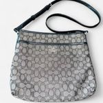 Coach Classic Signature Jacquard Crossbody Bag in black/gray with adjustable leather strap Photo 0