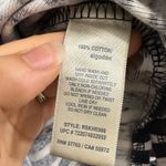 Rafaella  Nautical Sailing Navy Striped Lace-up Neckline 3/4 Sleeve Top Coastal Photo 6