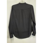 White House | Black Market White House/Black Market Black Surplice Top Roll Tab Sleeve‎ Blouse - Size 2 Photo 3