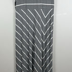 Tommy Bahama  Jersey Maxi‎ Dress Large Gray Stripe Side Slit Knit Casual Long Photo 0