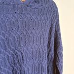 Soft Surroundings  navy blue cable knit hooded sweater Photo 1