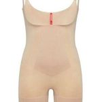 Spanx Assets Nude Open Bust Mid Thigh Bodysuit Shorts L Photo 0