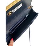 La Regale Vintage Navy Blue Chain Mesh Cocktail Bag w/ Strap Photo 7