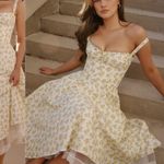 House Of CB  XS D-DD ‘Rosalee’ White Vintage Floral Print Cotton Bustier Sundress Photo 12