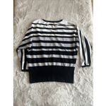 Ellen Tracy  Women's black  white striped sweater metallic threads.Size‎ M Photo 7