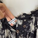 Tiare Hawaii  Black White Printed Button Down Dress Tied Waist Photo 5