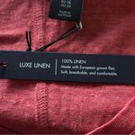 Tahari   100% Linen Top Orange Short Sleeve V-Neck Sz 1X NWT Photo 7