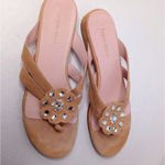 Taryn Rose  Imogene Suede Beige Thong Sandal Photo 1