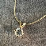 14K Italy Solid Gold Snake Chain 19" Necklace 4.3g w/ Solitaire Pendant Photo 8