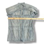 Gap  Blue White Railroad Stripe Utility Jacket L Zip Front Waist Chore Coat Photo 2