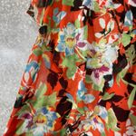 Hine Red Floral Layered Ruffles Y2K Fairy Tunic Length Top Photo 2